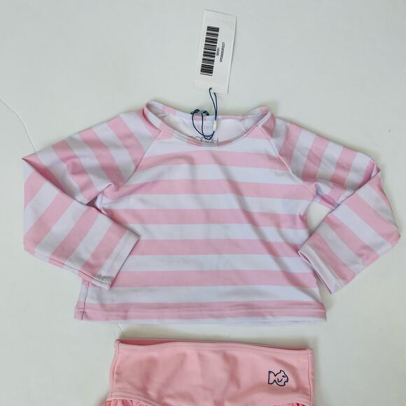 NWT Prodoh Size 18M Pink Stripe Swimsuit - Picture 3 of 4
